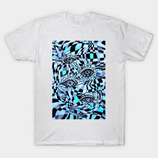 Conspiracy All Seeing Eye in Chessboard Style T-Shirt